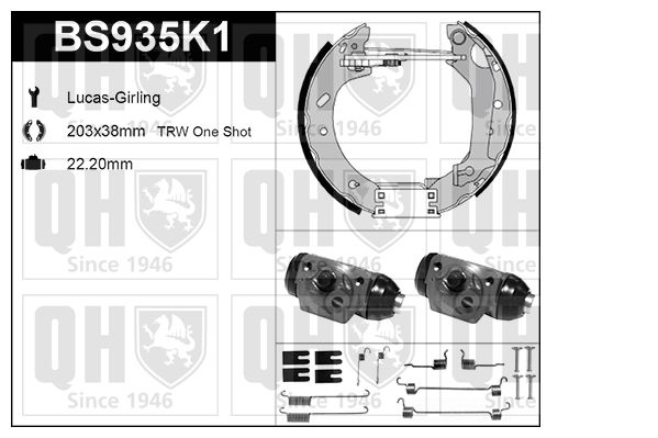 QUINTON HAZELL Комплект тормозных колодок BS935K1